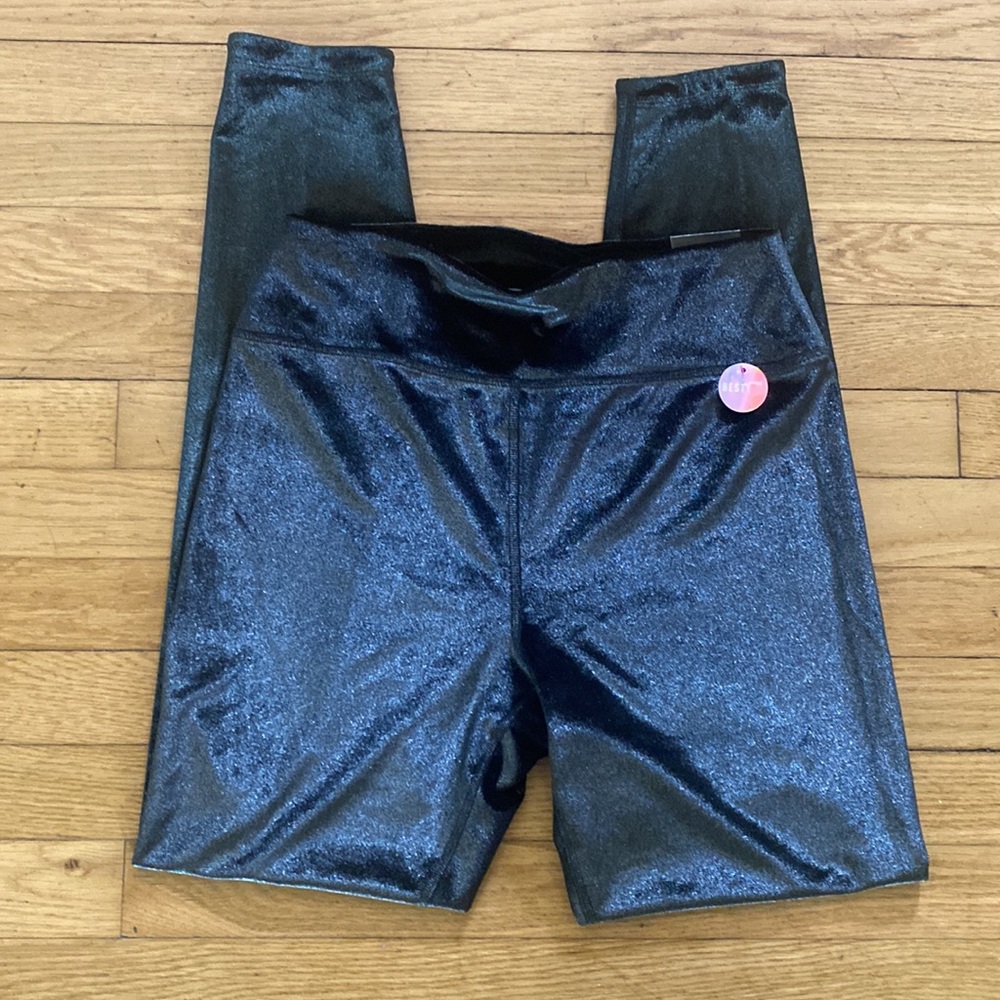 VICTORIA SECRET HIGH WAIST FULL LENGTH VELVET LEGGING LARGE NEW - Picture 1 of 8